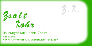 zsolt kohr business card